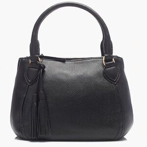 J Crew Black Pebbled Leather Crossbody Handbag Tote